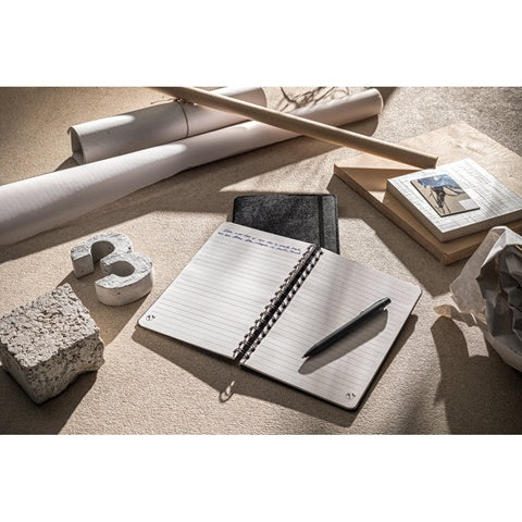 G93635 MISHIMA. Block notes A5 con copertina semirigida in feltro riciclato (100% rPET)
