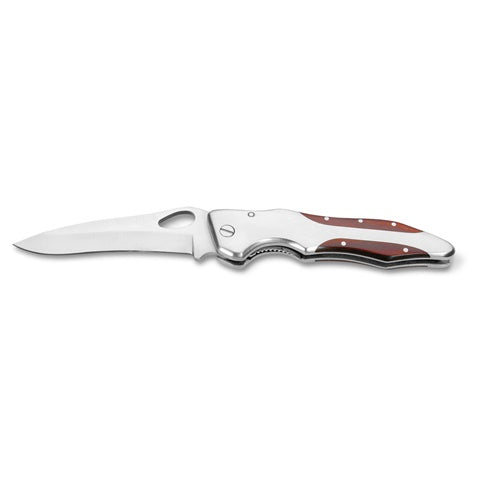 G94030 LAWRENCE . Coltello tascabile in acciaio inox e legno