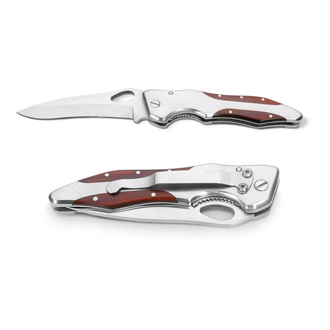 G94030 LAWRENCE . Coltello tascabile in acciaio inox e legno