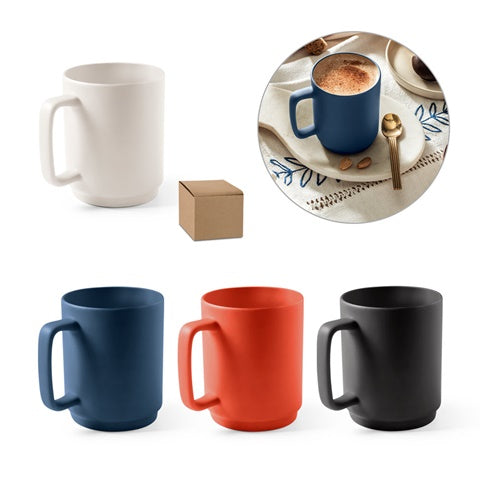 G94273 MIGHTY. Tazza in ceramica con corpo cilindrico 330 ml
