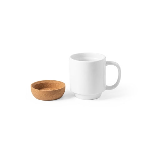 G94275 RORY SUB. Tazza in ceramica con base in sughero da 410 ml