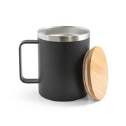 G94276 LAUDA. Tazza in acciaio inossidabile riciclato al 90% con coperchio in bamboo, 420 ml