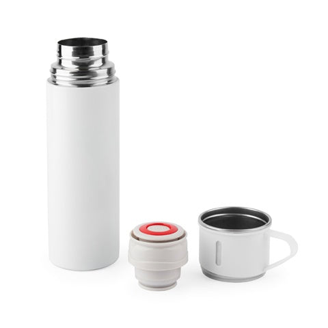 G94348 COMANECI. Borraccia in acciaio inox con doppia parete (90% riciclato) con finitura opaca 490 mL