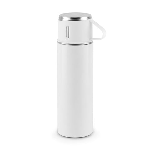 G94348 COMANECI. Borraccia in acciaio inox con doppia parete (90% riciclato) con finitura opaca 490 mL