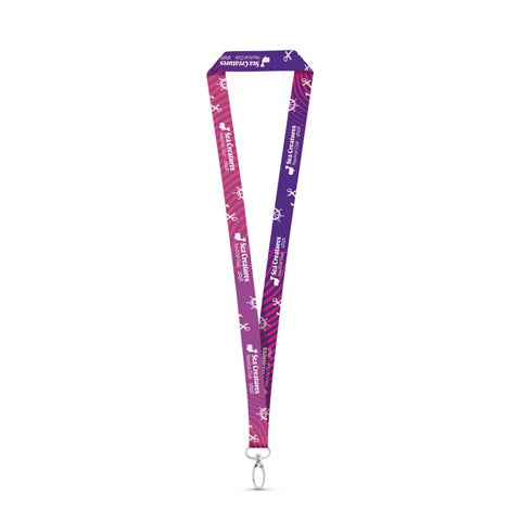 G94977 MANILA. Lanyard per sublimazione in poliestere con moschettone