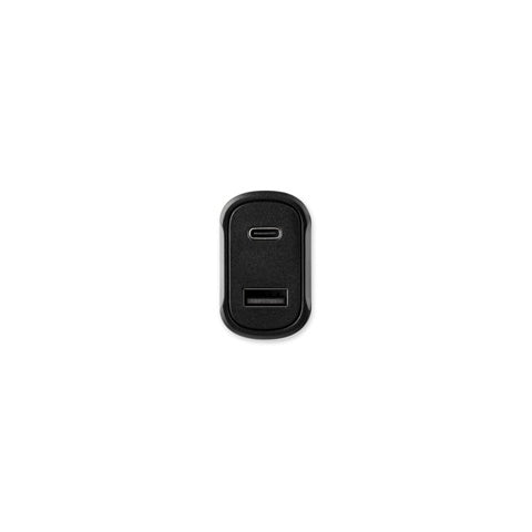 G97189 DIRAC. Adattatore per accendisigari con porta USB-A 18W e USB-C 20W in 100% rABS