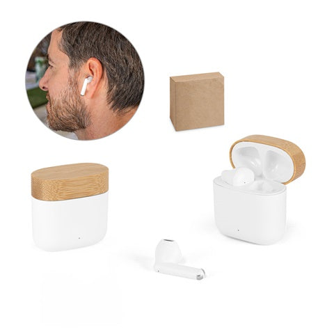 G97193 COBAIN. Auricolari wireless con 5 ore di autonomia in ABS riciclato (100% rABS) e bambù