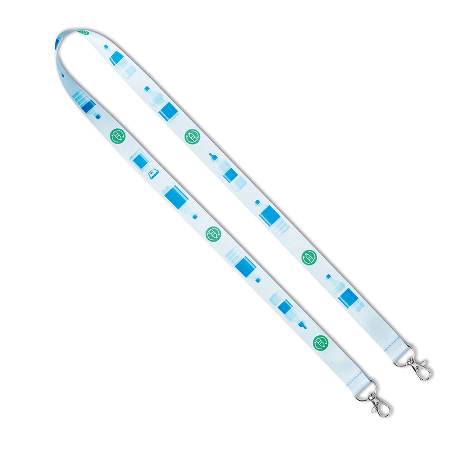 DOUBLE20 - Lanyard con doppio moschettone - min 100 pz