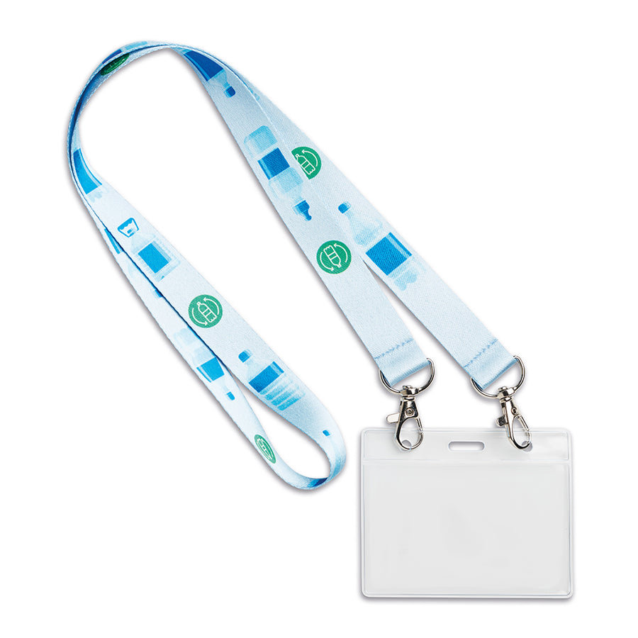 DOUBLE20 - Lanyard con doppio moschettone - min 100 pz