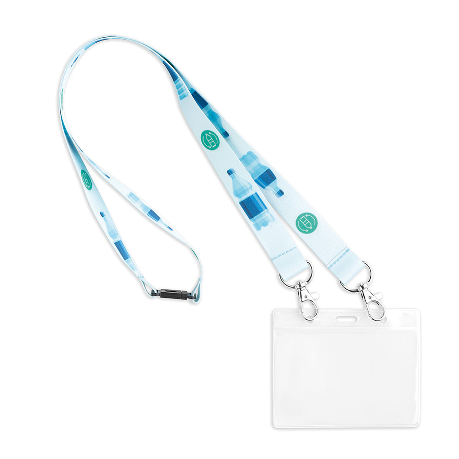 DOUBLE20 - Lanyard con doppio moschettone - min 100 pz