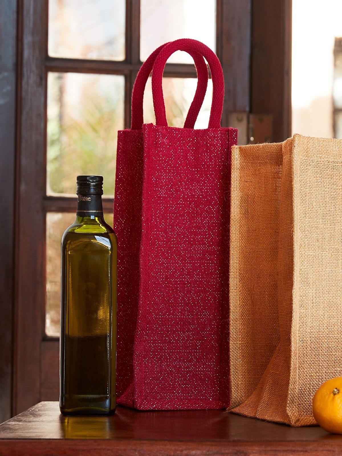 GW433 Shimmer Jute Bottle Bag
