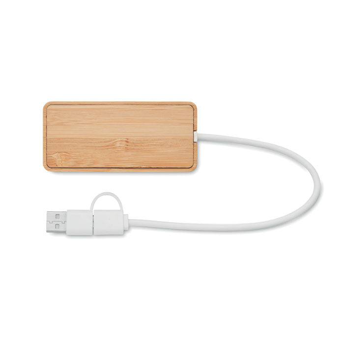 GO2143 Hub USB a 3 porte in bamboo