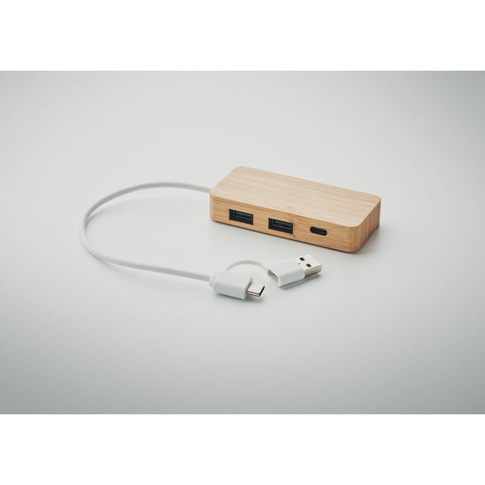 GO2143 Hub USB a 3 porte in bamboo