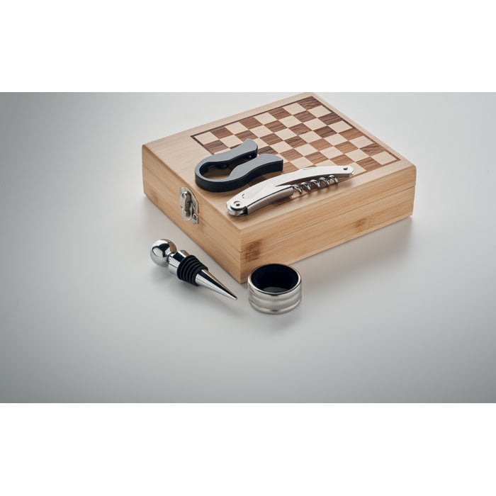 GO2393 Set da vino con scacchiera