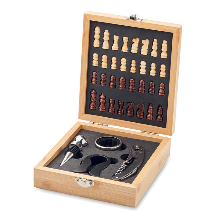 GO2393 Set da vino con scacchiera