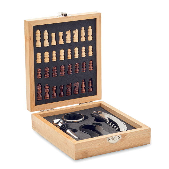 GO2393 Set da vino con scacchiera