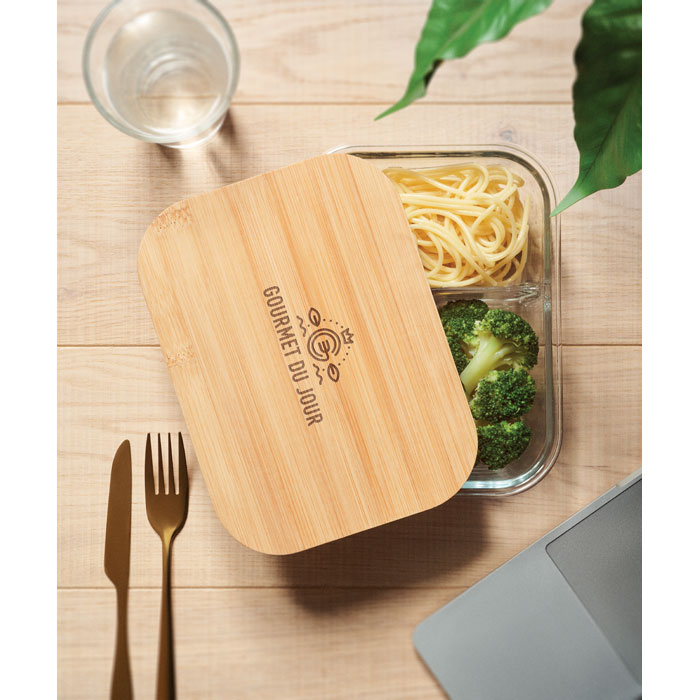 GO6973 Porta pranzo in vetro e bamboo