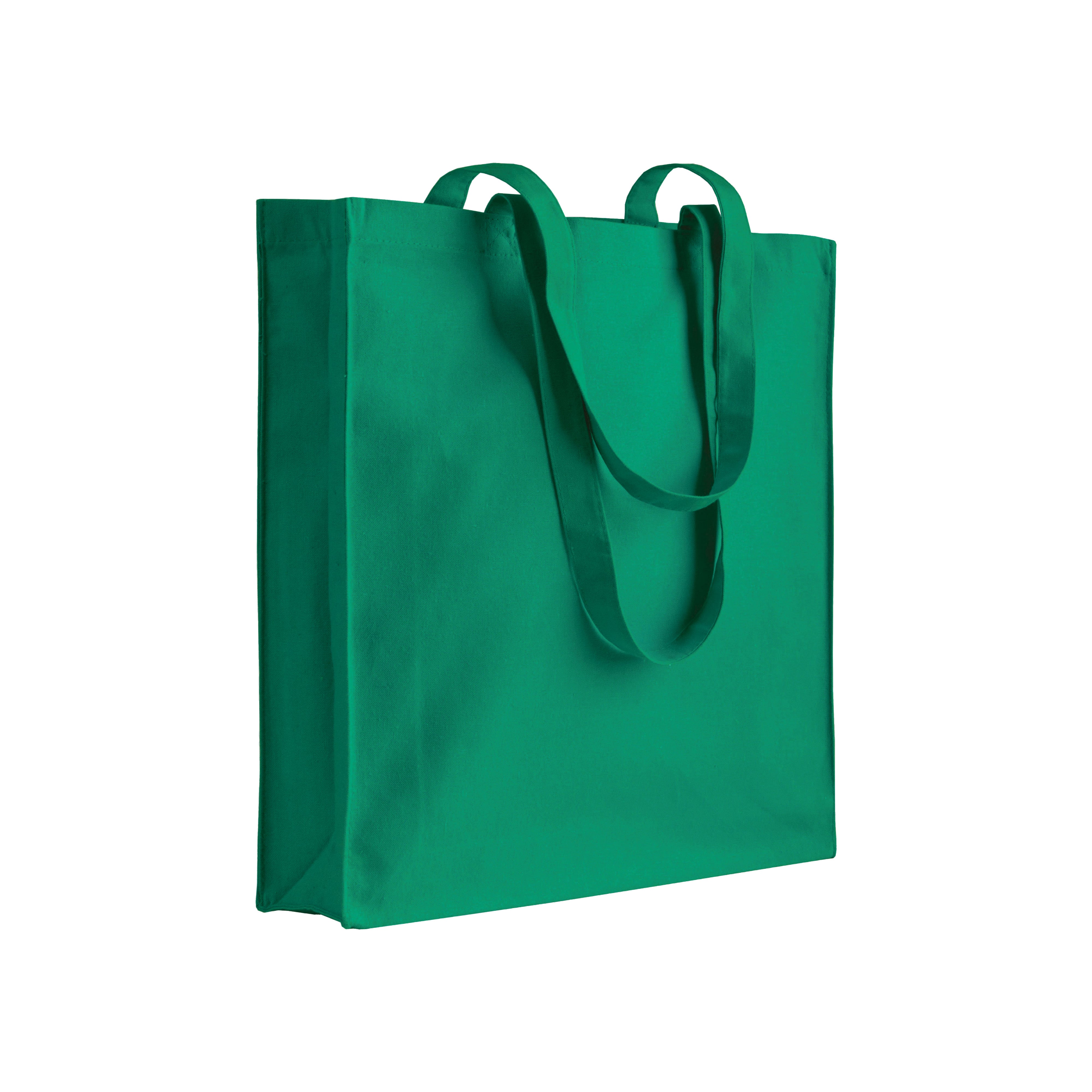G07107 - Shopper Canvas molto pesante 280 gr/m², manici lunghi e soffietto