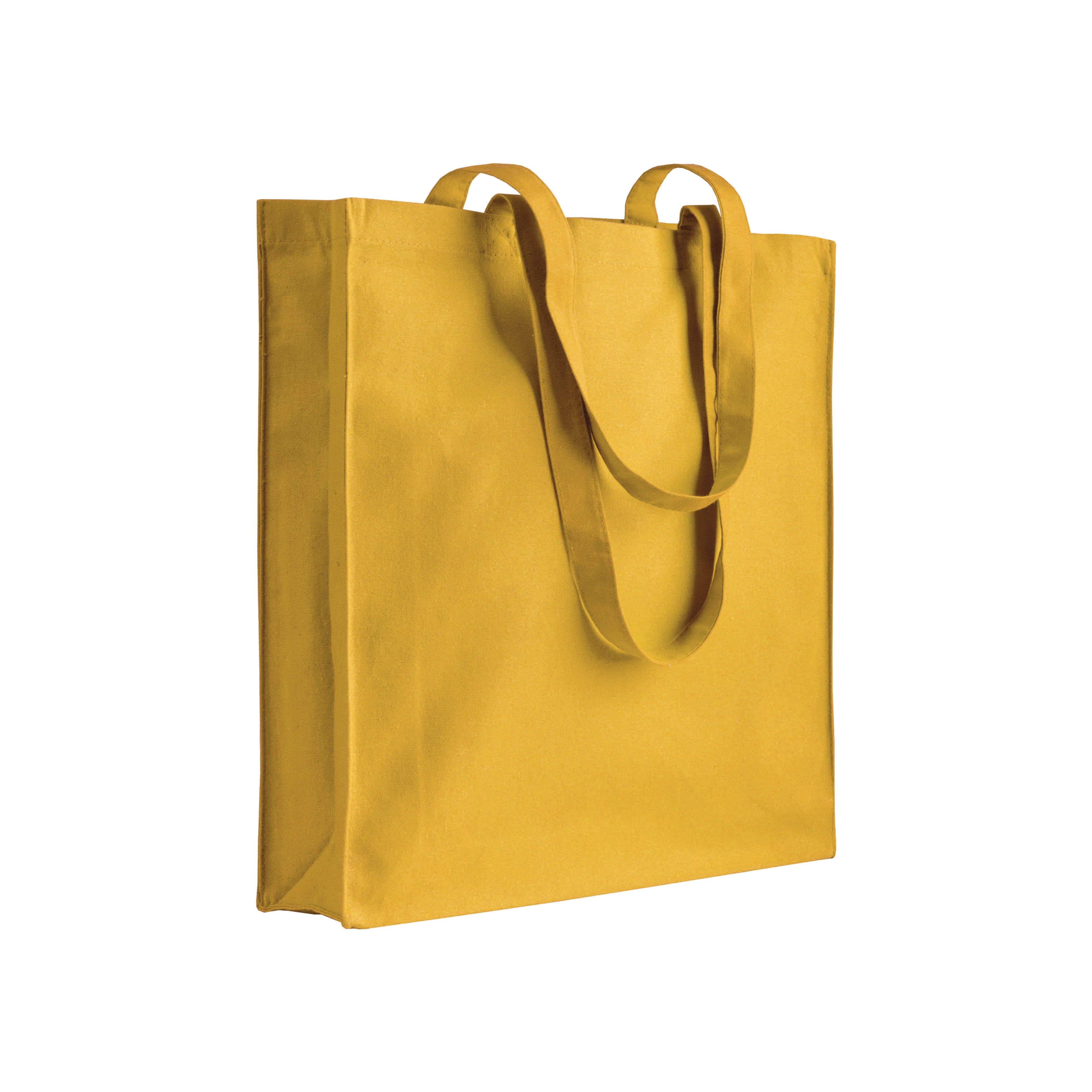 G07107 - Shopper Canvas molto pesante 280 gr/m², manici lunghi e soffietto