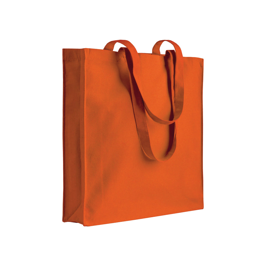 G07107 - Shopper Canvas molto pesante 280 gr/m², manici lunghi e soffietto