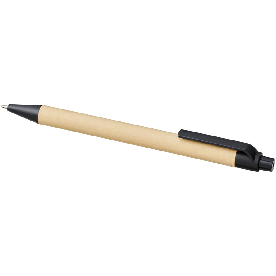 G107384 Penna a sfera Refil Nero in cartone riciclato e plastica derivata dal mais