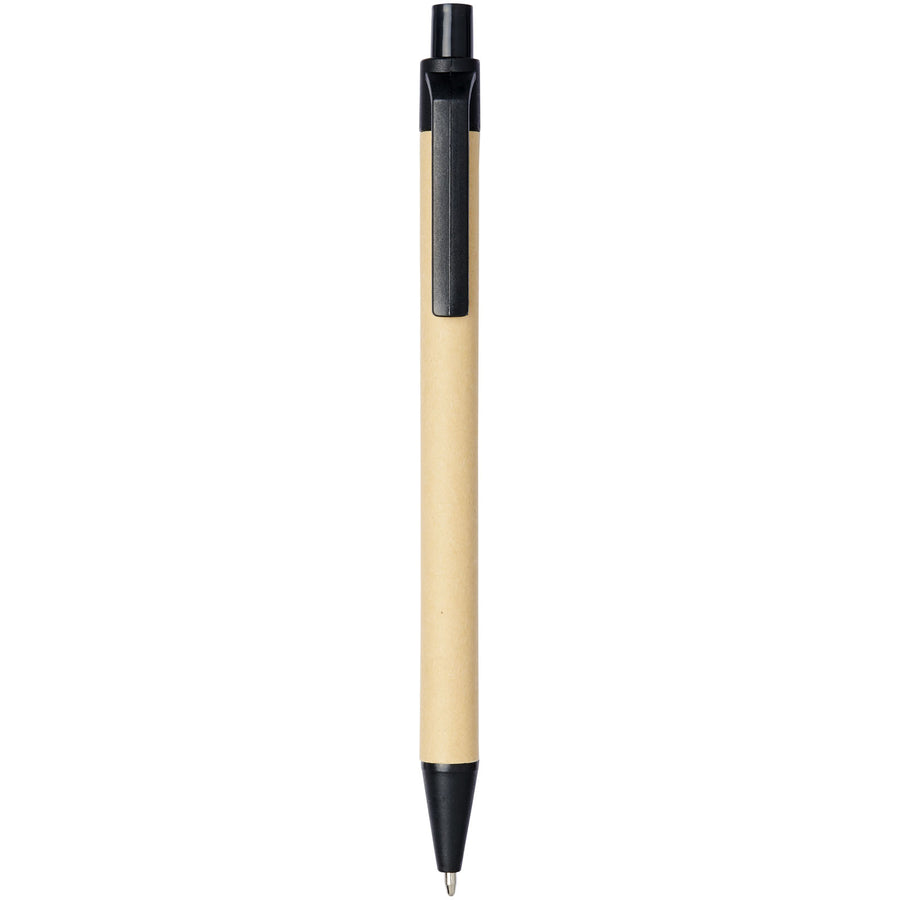 G107384 Penna a sfera Refil Nero in cartone riciclato e plastica derivata dal mais
