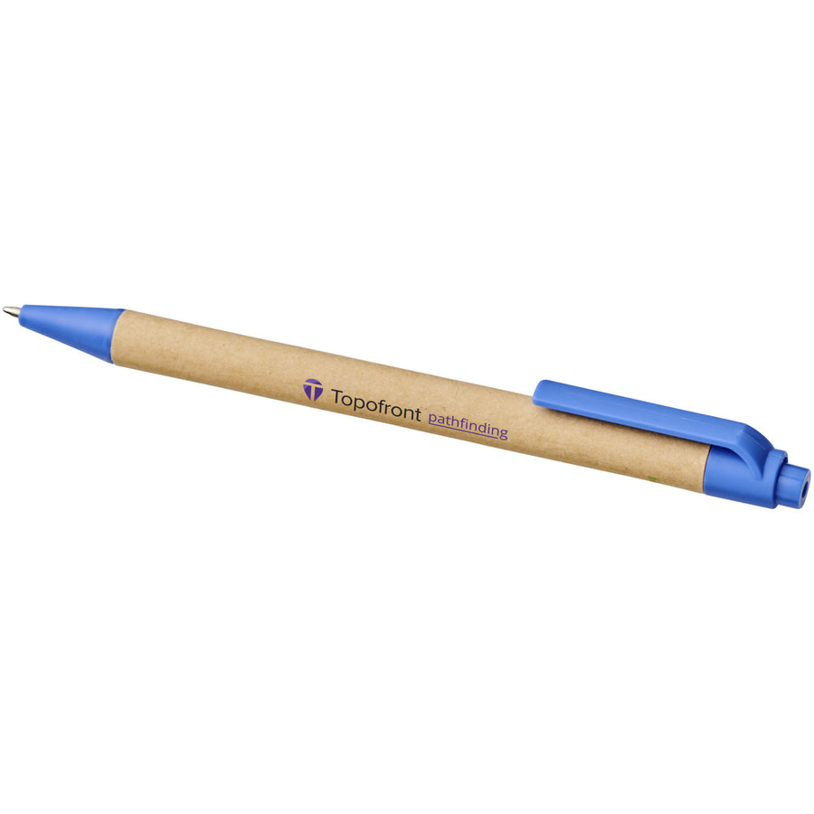 G107384 Penna a sfera Refil Nero in cartone riciclato e plastica derivata dal mais