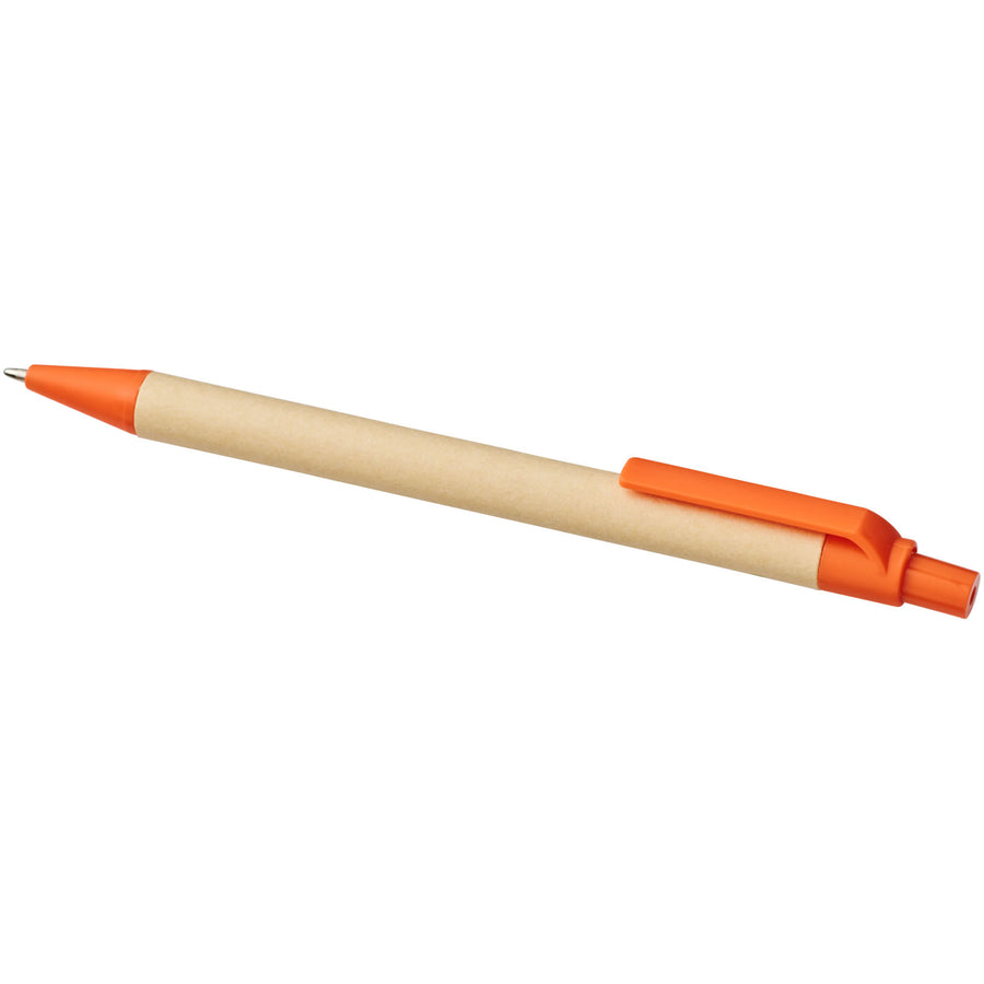G107384 Penna a sfera Refil Nero in cartone riciclato e plastica derivata dal mais