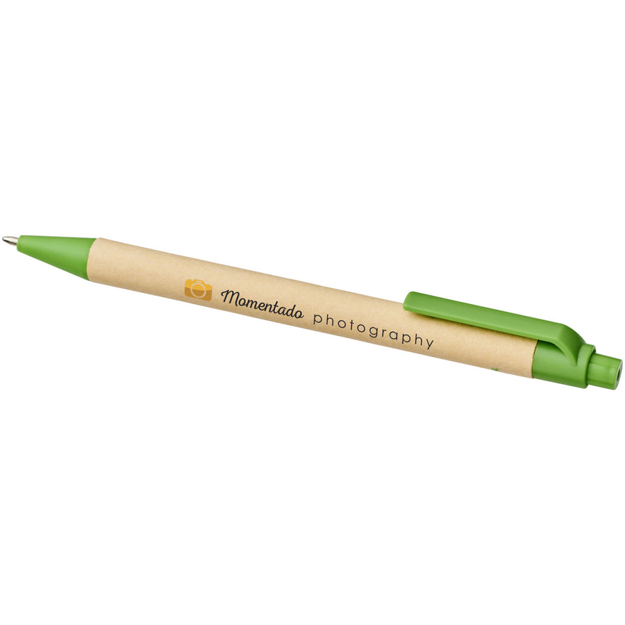 G107384 Penna a sfera Refil Nero in cartone riciclato e plastica derivata dal mais