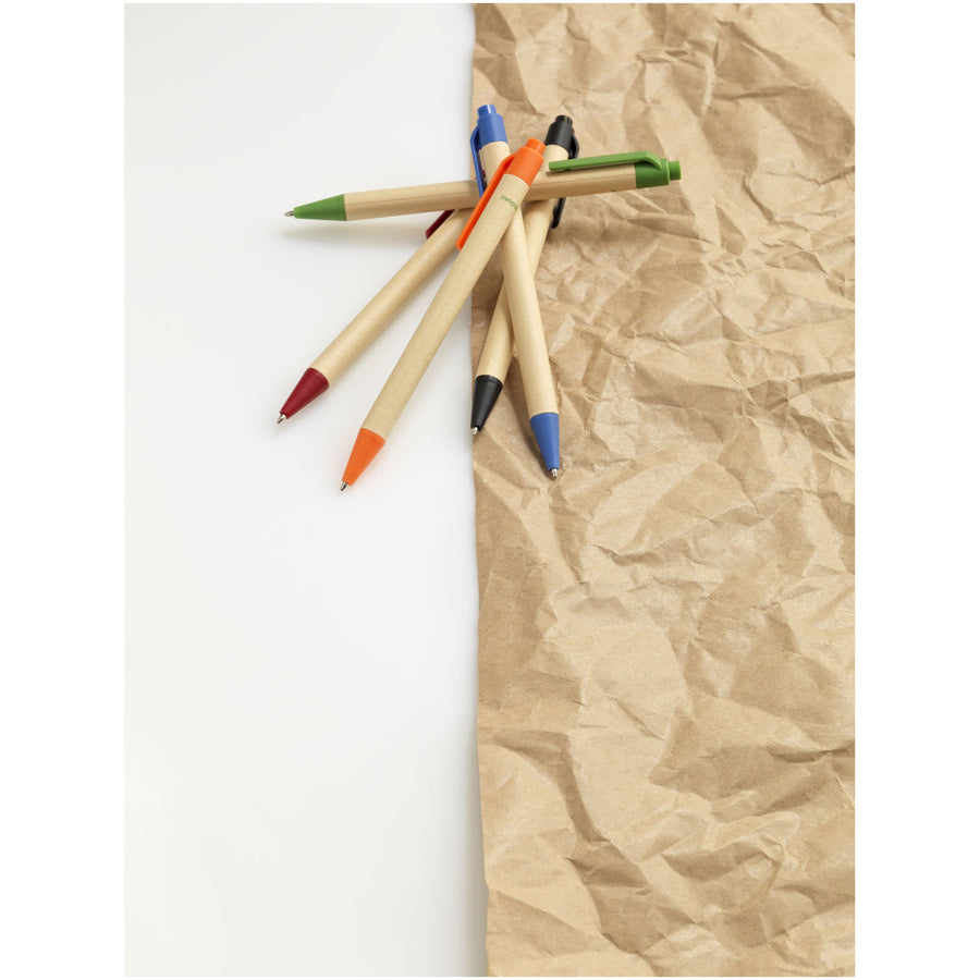 G107384 Penna a sfera Refil Nero in cartone riciclato e plastica derivata dal mais