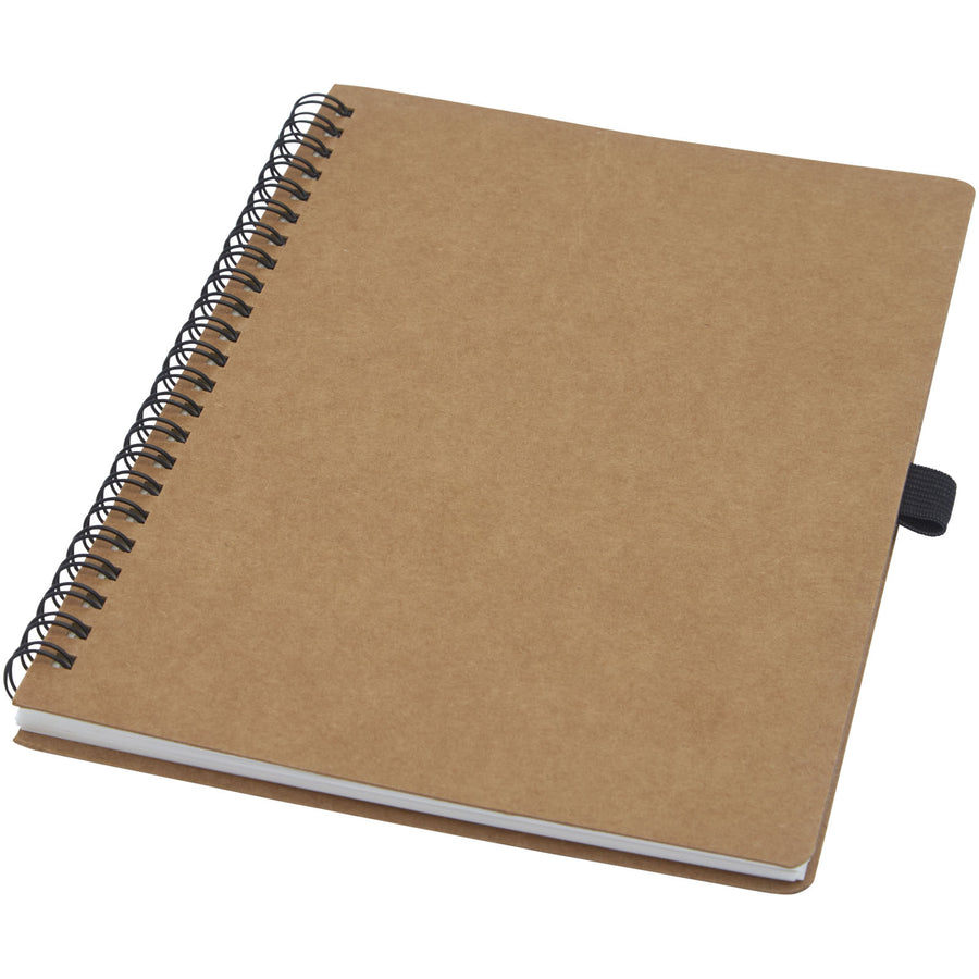 G107732 Quaderno Cobble formato A5 con rilegatura a spirale in cartone riciclato e carta di pietra