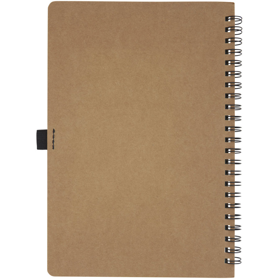G107732 Quaderno Cobble formato A5 con rilegatura a spirale in cartone riciclato e carta di pietra