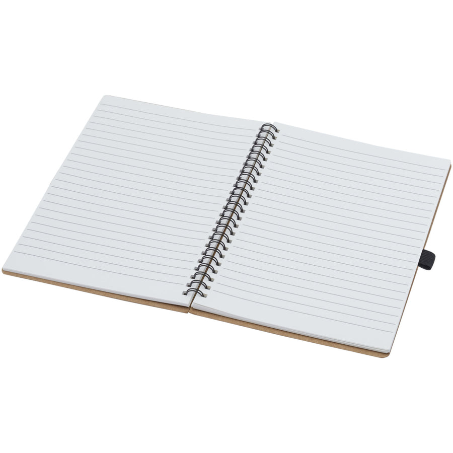 G107732 Quaderno Cobble formato A5 con rilegatura a spirale in cartone riciclato e carta di pietra