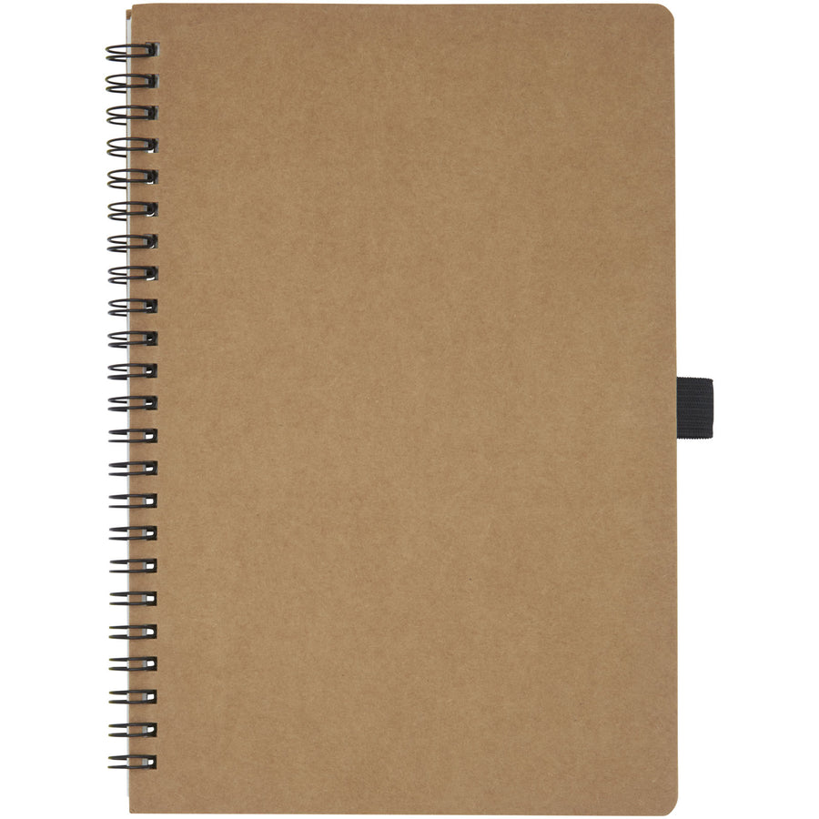 G107732 Quaderno Cobble formato A5 con rilegatura a spirale in cartone riciclato e carta di pietra