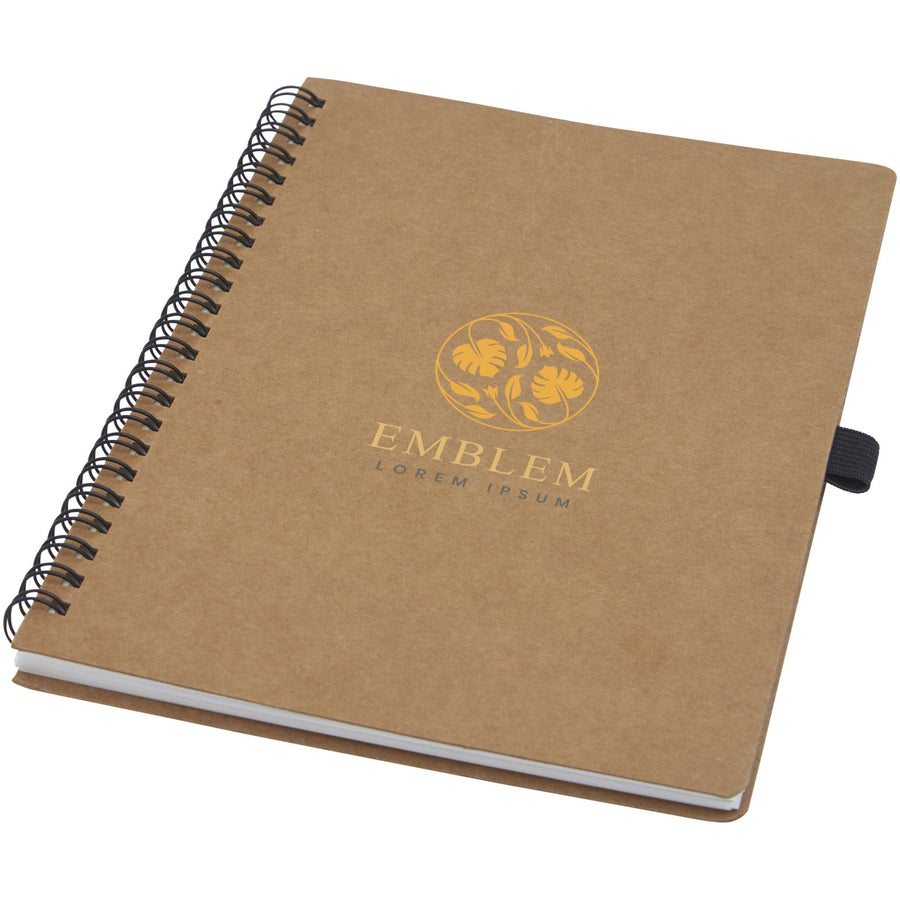 G107732 Quaderno Cobble formato A5 con rilegatura a spirale in cartone riciclato e carta di pietra