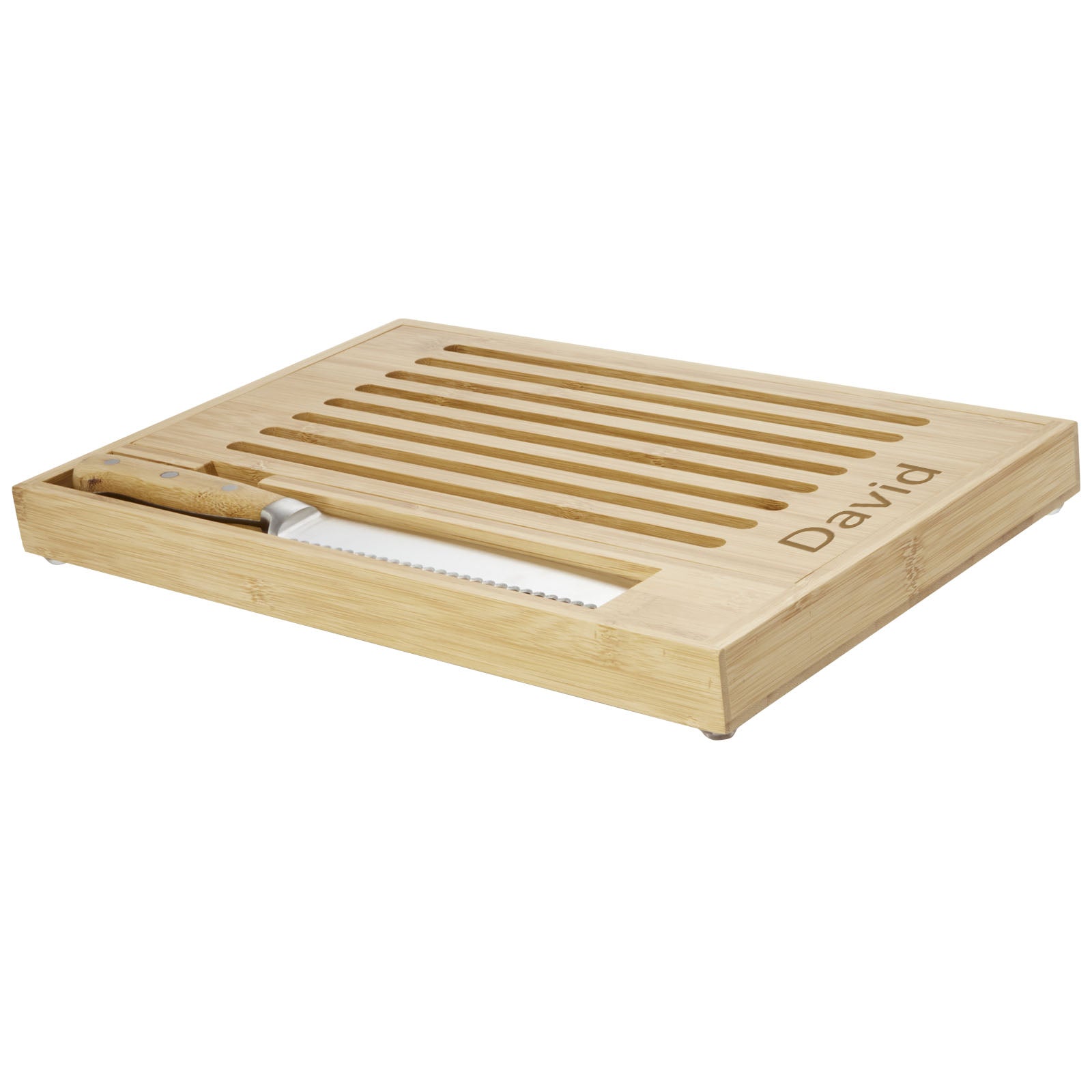 G113153 Tagliere in bamboo con coltello