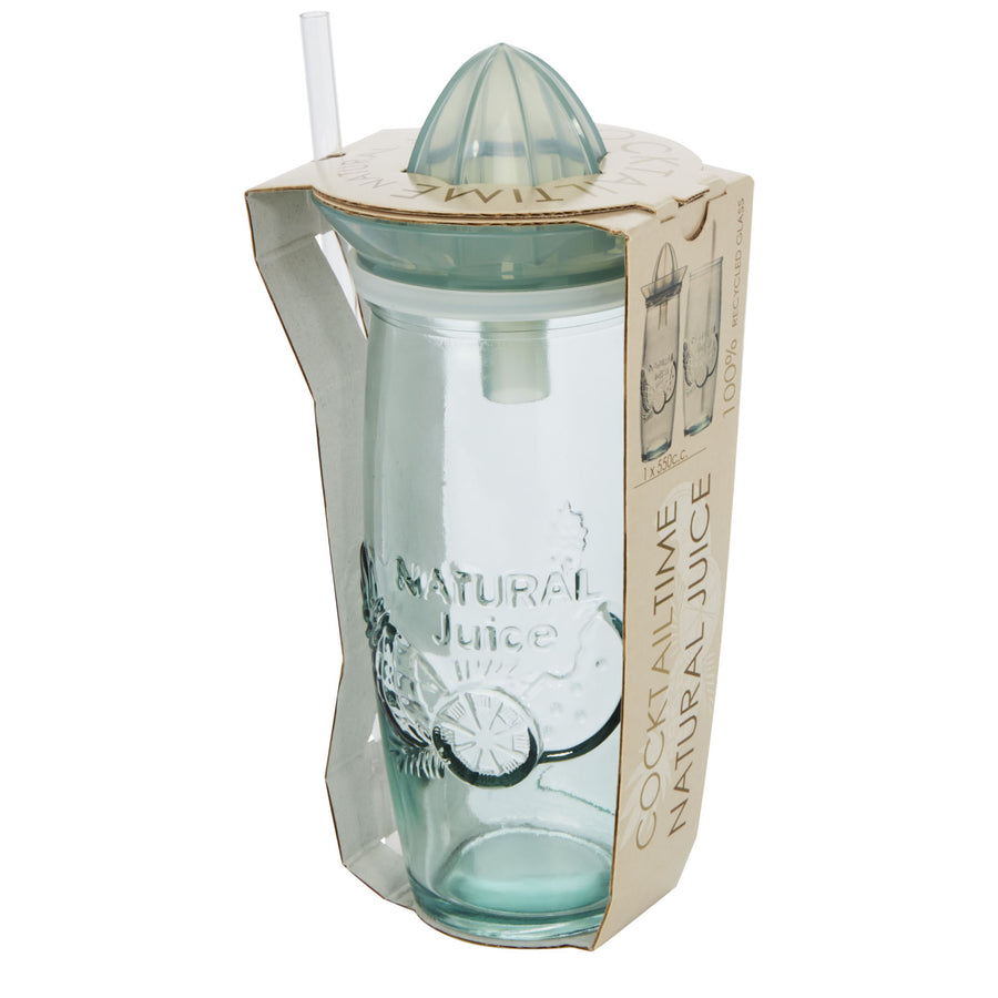 G113170 Bicchiere da cocktail in vetro riciclato con spremiagrumi Verano