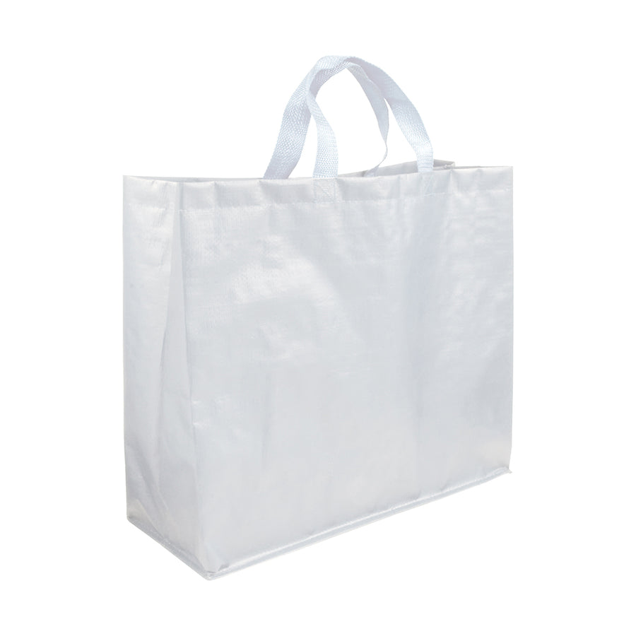 G12139 Shopper in polipropilene laminato opaco con manici in tessuto a nastro