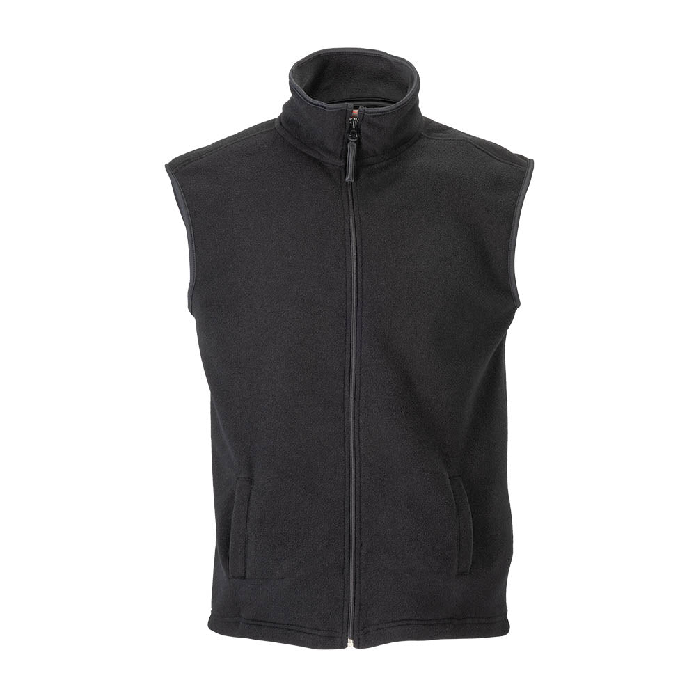G13005 Gilet polar con zip lunga, tasche laterali