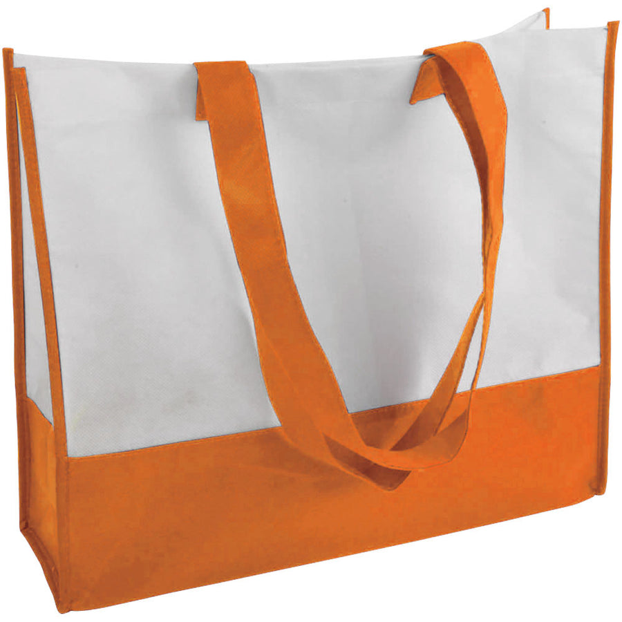 G14110 Shopper con soffietto in TNT 80 g/m2, manici lunghi