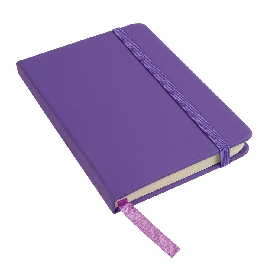 G14414 Quaderno con elastico colorato e segnalibro in raso
