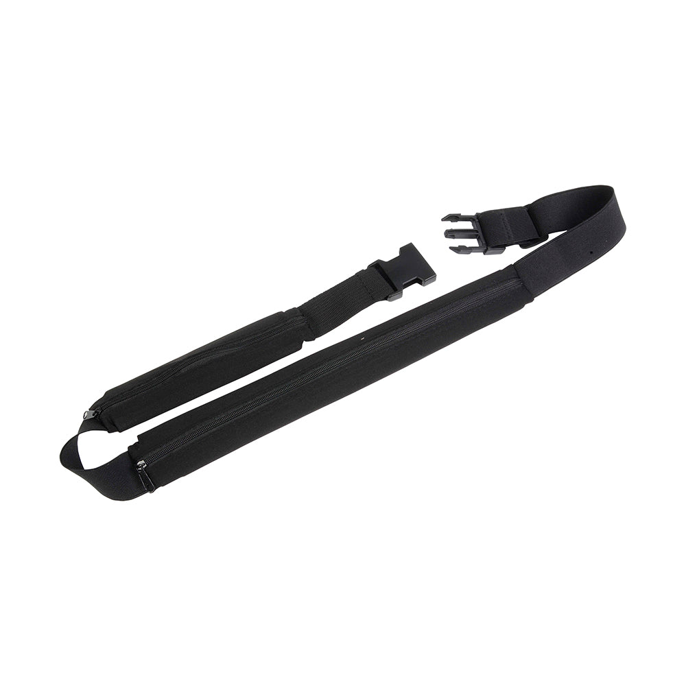 G15129 Marsupio slim in tessuto spandex elastico, con 2 tasche e cintura regolabile