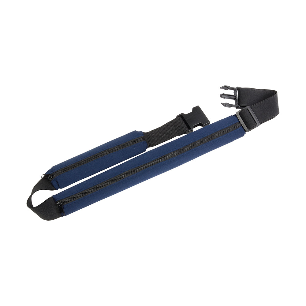 G15129 Marsupio slim in tessuto spandex elastico, con 2 tasche e cintura regolabile