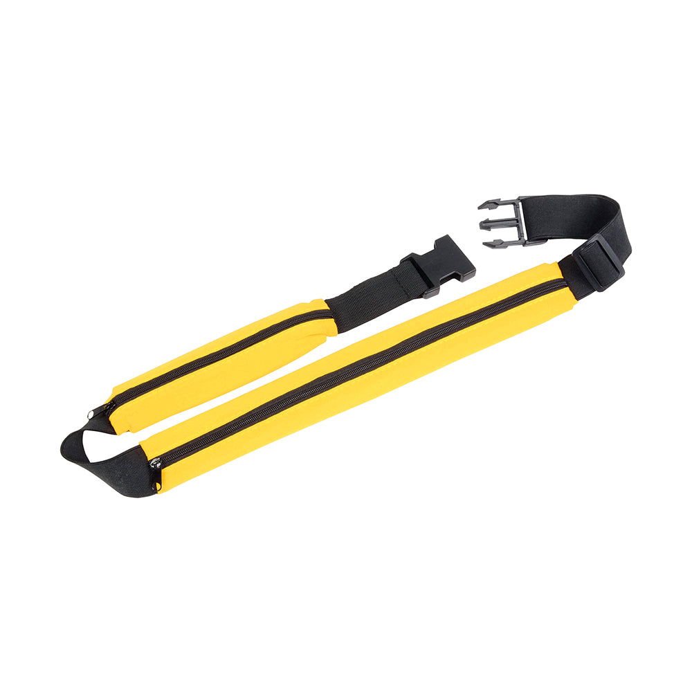G15129 Marsupio slim in tessuto spandex elastico, con 2 tasche e cintura regolabile