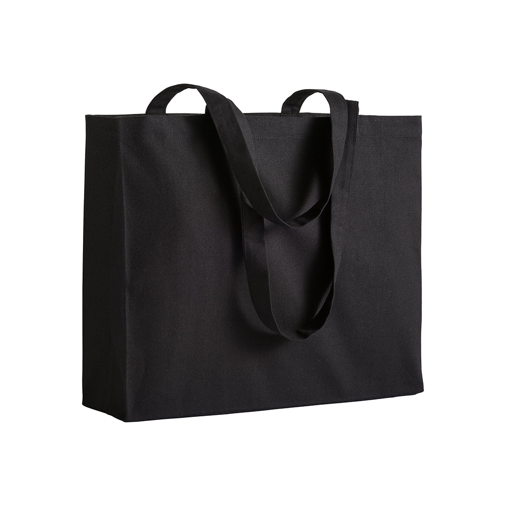 G17112 Shopper con soffietto in cotone 200 gr/m², manici lunghi