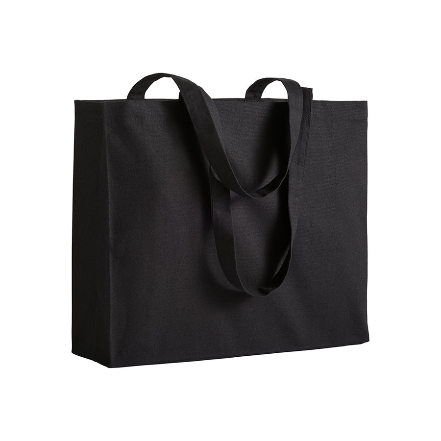 G17112 Shopper con soffietto in cotone 200 g/m2, manici lunghi