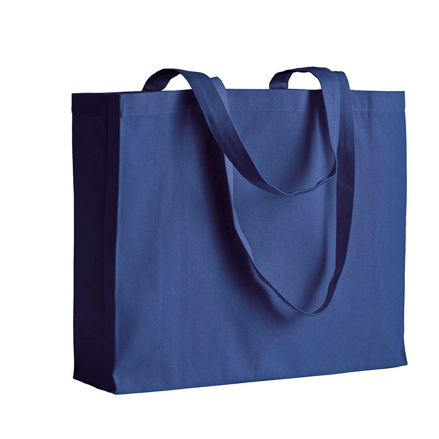 G17112 Shopper con soffietto in cotone 200 g/m2, manici lunghi