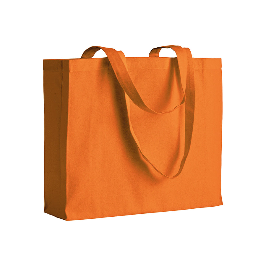 G17112 Shopper con soffietto in cotone 200 gr/m², manici lunghi