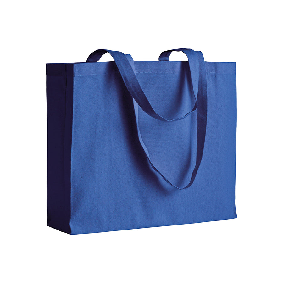 G17112 Shopper con soffietto in cotone 200 g/m2, manici lunghi