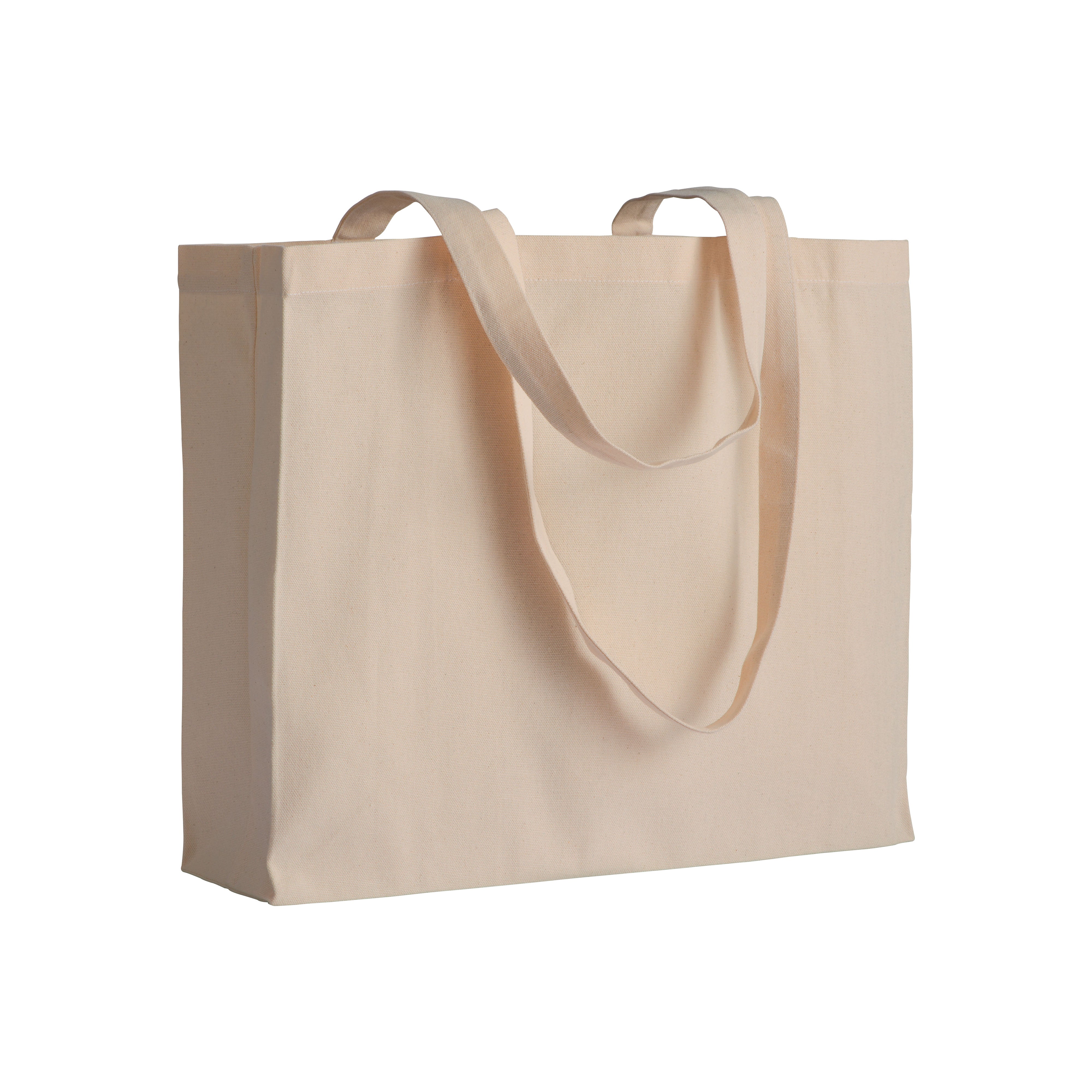 G1711222 Shopper con soffietto in cotone 200 gr/m², manici lunghi